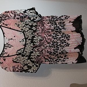 Dressbarn Pleated Floral Top.